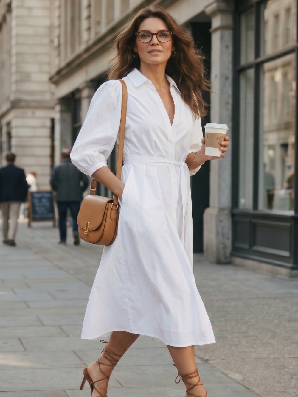 Melissa Odabash White Midi Shirt Dress